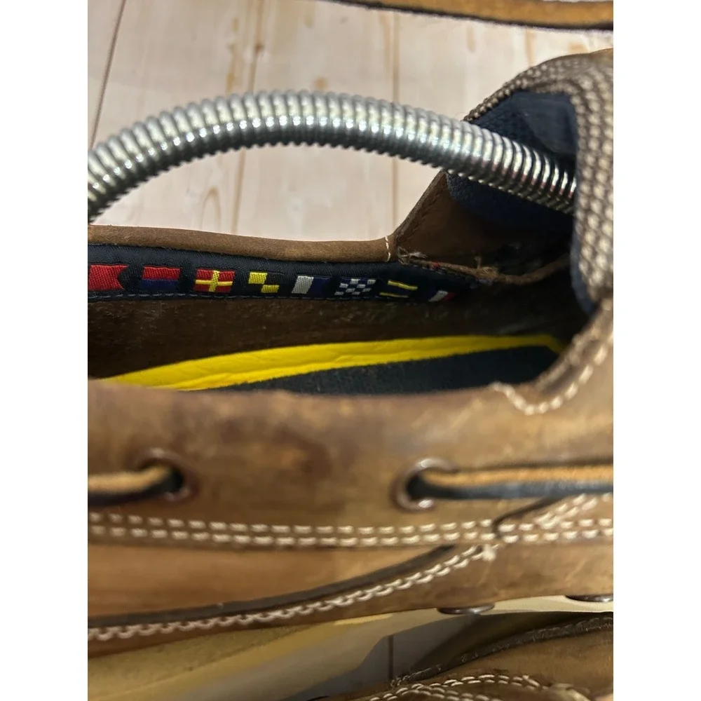 Timberland Kiawah Bay Men's Size 12M Tan All Leather2 Eye  Boat Shoes 71021